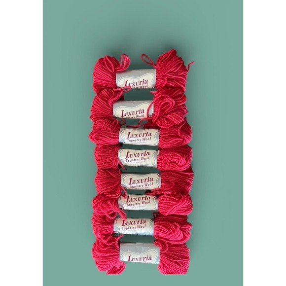 Luxuriate Wear Other - Luxuria 100% Wool Tapestry Worsted Yarn 8 Skeins Color 5032 Lot 2 Strawberry VTG